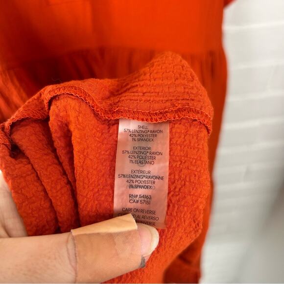 Calvin Klein Orange Flutter Sleeve Tiered Casual Dress Size 8 - Picture 10 of 11
